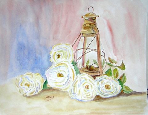 L'artiste arcencieldeMarie - roses a la lanterne