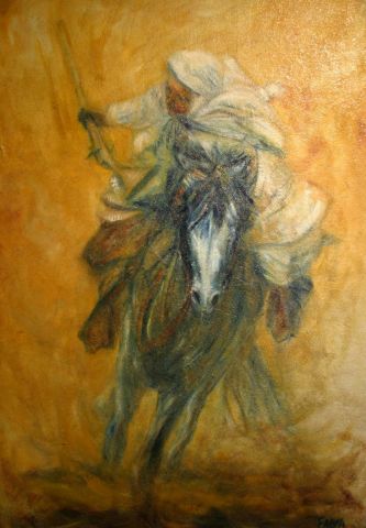 cavalier arabe - Peinture - fabea