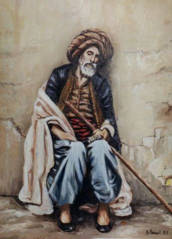 le vieux turc d'Alger gouache - Peinture - krimo