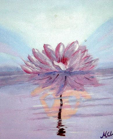 femme  lotus - Peinture - arcencieldeMarie