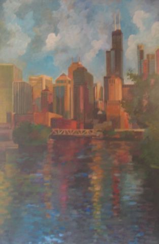 Seart tower in Chicago - Peinture - Mario BAROCAS