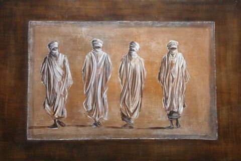 marche dans le desert - Peinture - valerie chretien
