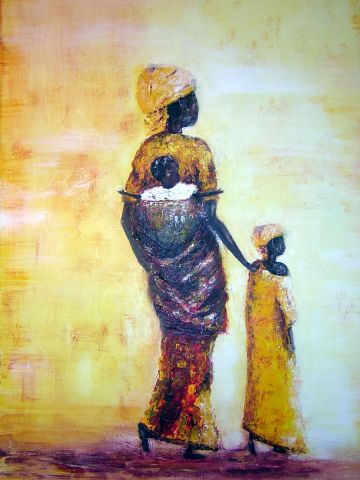 L'enfant Africain - Peinture - Betty