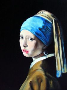 Peinture de Dimitri DIEU: La fille a la perle