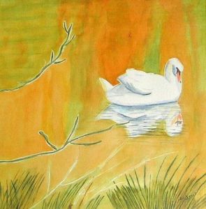 Voir cette oeuvre de arcencieldeMarie: cygne sur l'étang