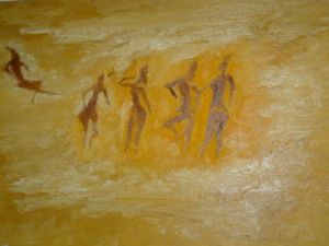 Voir cette oeuvre de JACQUES BOUCHARIF: Les danseuses de tyanaba au tassili n'Ajjer