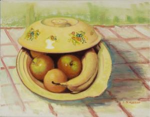 Peinture de Johanne Molaison: Le bol de fruits