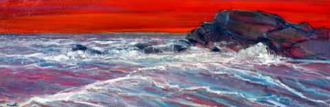 ciel rouge - Peinture - Dominique Dorie