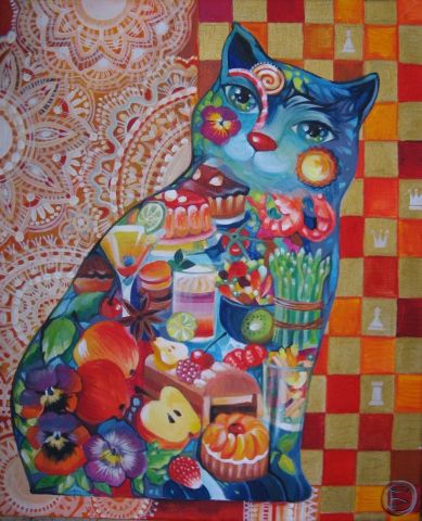 CHAT - Peinture - OXANA ZAIKA