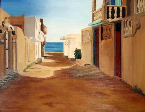 bord de mer tunisien - Peinture - fafa