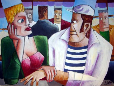 J1 ou LES FEES SUR LE BERCEAU - Peinture - Gerard Lesoeur