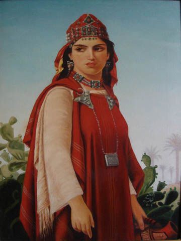 Femme  Berbere   d'apres Vernet Lecompte - Peinture - Leila Ameddah 
