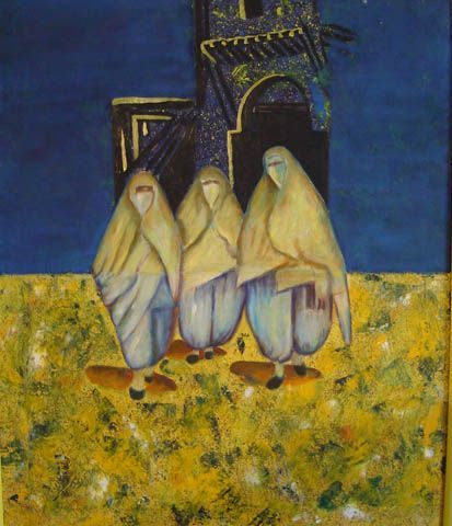 Femmes de la Casbah - Peinture - Leila Ameddah 