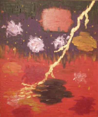 nuit d'orage sur la plaine - Peinture - ASHANTY