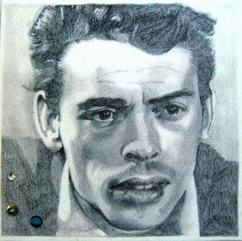 L'artiste alfeo - Portrait gris Jacques BREL