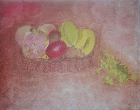 panier de fruits - Peinture - Aumi