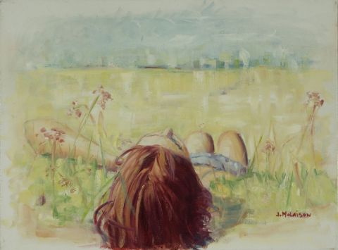 Le bain de soleil - Peinture - Johanne Molaison