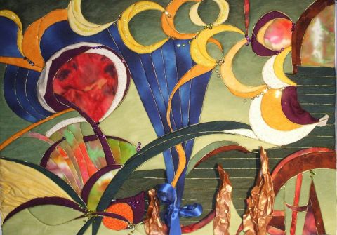 bouquet de lunes - Art textile - anny daprey