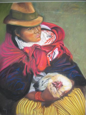 L'artiste lynncha - femme peruvienne au marche