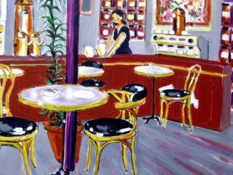 Cafe des colonies a Dijon  avant travaux  - Peinture - Bruno Tupinier
