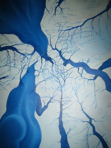 couchee dans l'herbe - Peinture - linas