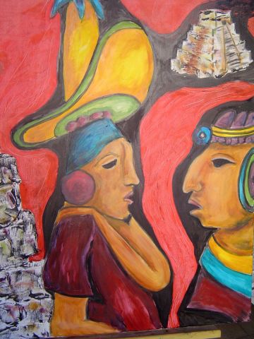 les mayas - Peinture - annie mermet