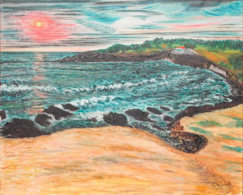 Coucher de soleil sur Cayola - Peinture - Catherine Dutailly