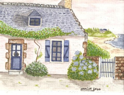 maison bretonne - Peinture - Annick JOZE