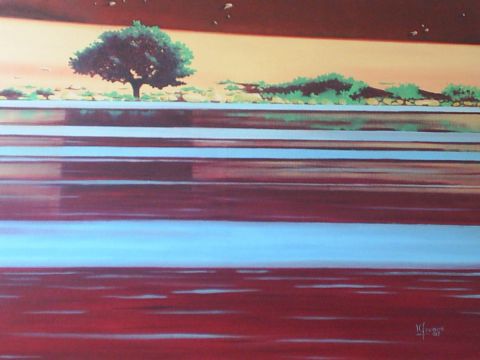L'artiste jean christian favand - Effet de lumiere sur le lac