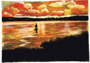 Voir cette oeuvre de jacky rouget: coucher de soleil sur le Drennec
