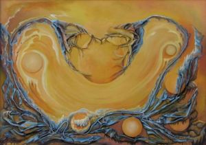 Peinture de Brigitte Stier: jeu d'oscillation