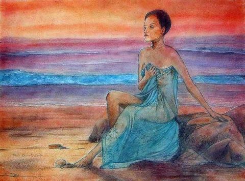 Soleil levant - Peinture - Fran Zainal