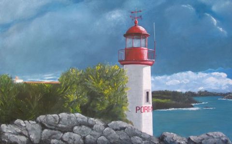 L'artiste Gilbert FAVEREAU - Le phare de Port  Manec'h