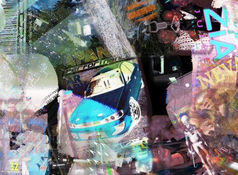 blue car - Art numerique - esm93