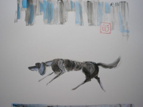 Quǎn   犬 - Peinture - Catherine FALIZE