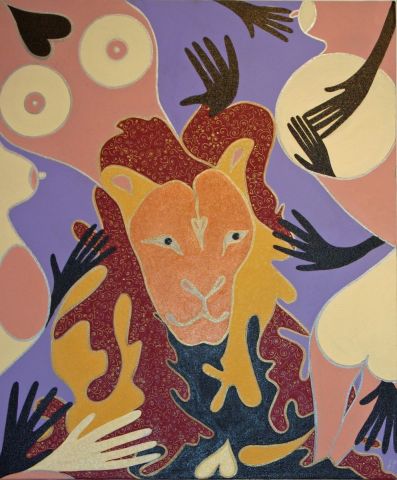 el roi lion - Peinture - PASCALE DELORY