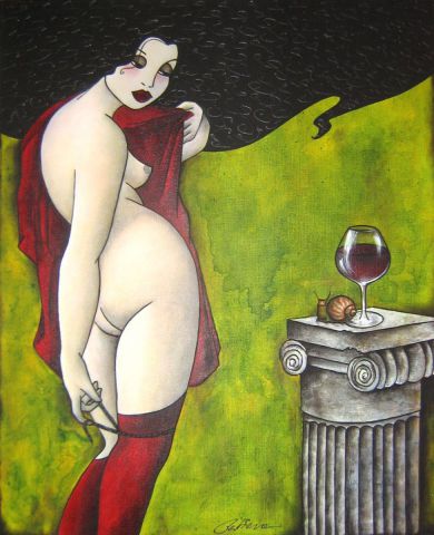 L'Ombrelle de Miss Vicky Butterfly - Peinture - Ah Tatieva 