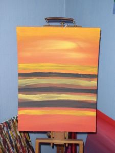 Voir le détail de cette oeuvre: coucher soleil tri-barre