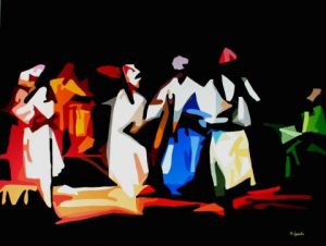 Voir cette oeuvre de M Lyoubi: Gnawa en couleur 
