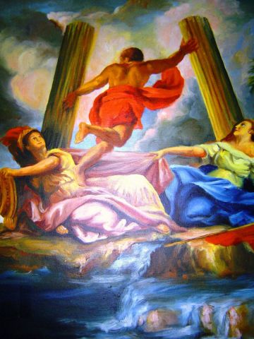 THE HERCULE COLUMNS - Peinture - Luigi Latini De Marchi - Maitre Venitien 