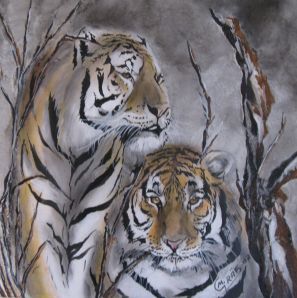 L'artiste atelier graef - couple tigres
