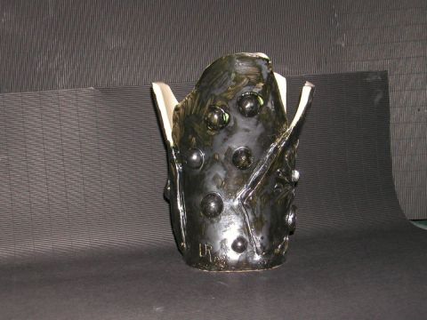 L'artiste LENOIL - vase noir brillant