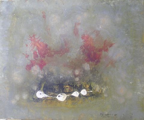 michel et le dragon precipitation - Peinture - benaddi pascal
