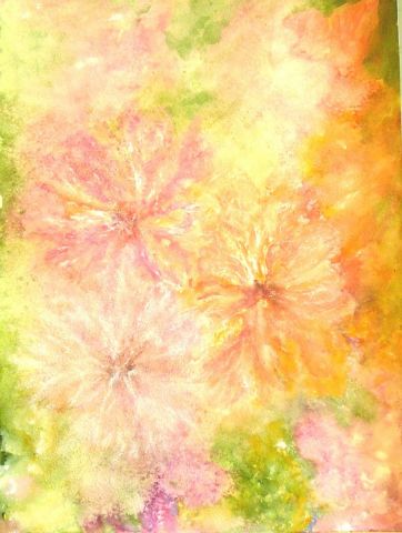 fleurs mordorees - Peinture - yanou