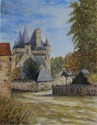 chateau a st leon sur Vezere - Peinture - christiane Forli