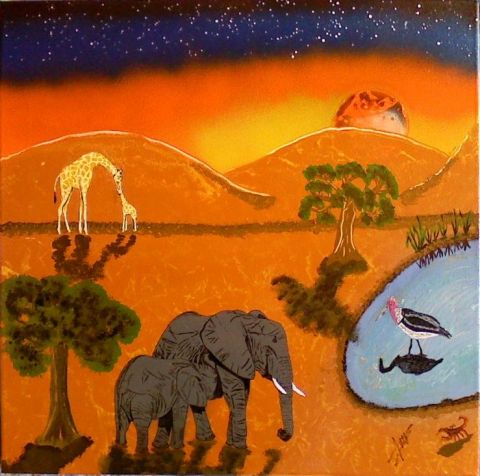 Plénitude africaine - Peinture - Rodolphe Lakota Spirit