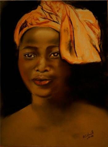 Mali, jeune fille Peule - Dessin - Jeportraite