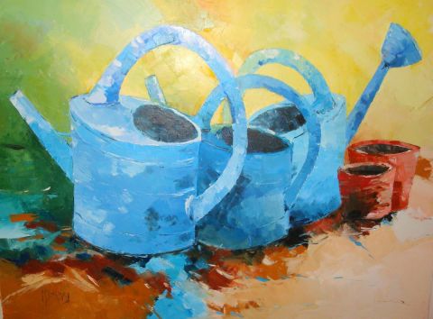 ARROSOIRE BLEU - Peinture - Marc De Rosa