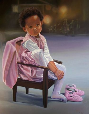 L'artiste A  kayoum Khounfais - La petite fille en rose
