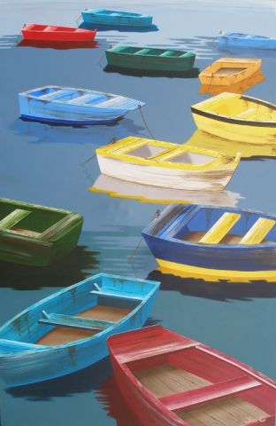 L'artiste JessC - Barques colorées